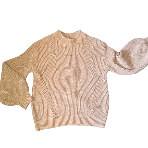 H&M tan gold chunky sweater size M - Picture 3 of 7